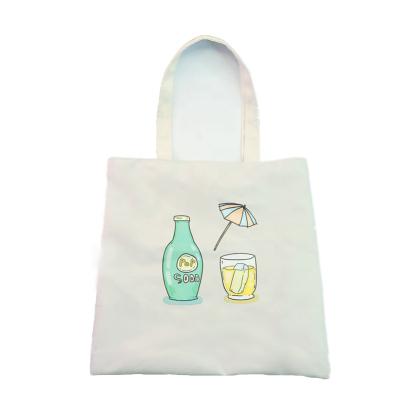 China White Custom Handled Printed Cotton Cheap Canvas Tote Shopping Bag With Logo for sale