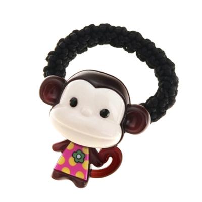 China Wholesale Biodegradable Quality Kids Hiqh Quality Cute Elastic Hair Band Cartoon Monkey Hair Tie Elastic Hair Ties For Little Girls for sale