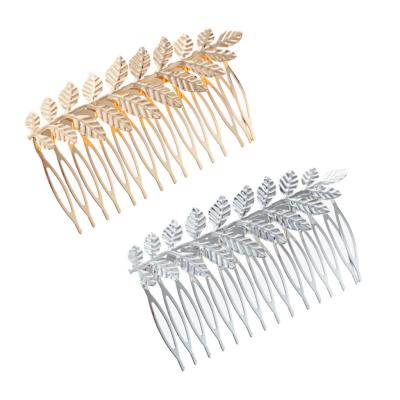 China Wholesale Hair Decoration Gold Alloy Hair Comb With Charming Stone Hair Decoration Metal Hair Comb With Beads for sale