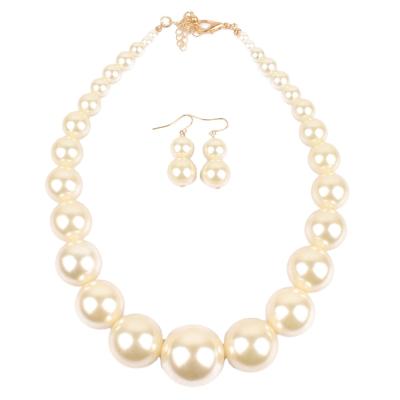 China Fahionable Jewelry Set 2021 Faux Pearl Pearl Necklace And Earrings High Quality Handmade Multilayer Jewelry For Brides for sale