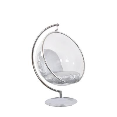 China Hot Selling(Height)Adjustable Swing Egg Hanging Chair Round Acrylic Bubble Chair Clear Rotating Living Room for sale