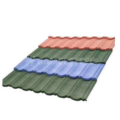 China Modern Color Stone Coated Metal Roofing Tiles For Buildings for sale