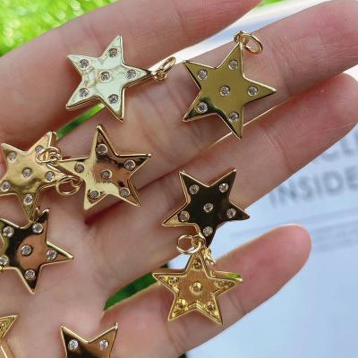 China FASHIONABLE Elegant Pentagonal Star Inlaid Zircon Fasion Star Pentagon Pendant Necklace For Jewelry Charms Tiny Pendant for sale