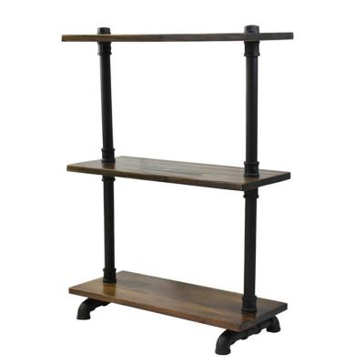 Китай Living Room Furniture Display Shelf Rack 3-tier Iron Frame Wooden Bookshelf Storage Shelf продается