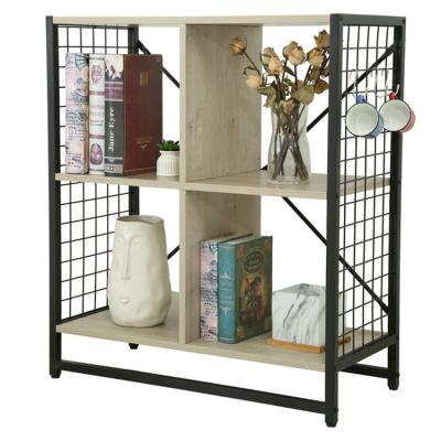 China Storage rack floor Multi-level storage rack living room partition rack Two Frame 3-Tier Storage Stand Shelf Corner Book Shelf en venta