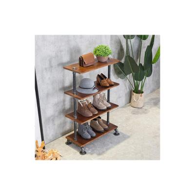 Chine Wood Metal Frame Bookcase Unit 4 Tier Display Stand Book Shelf Wall Rack Storage Ladder Shelf à vendre