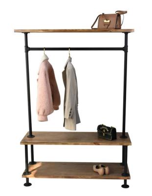 Китай Fashion simple clothing store hanging hanger hanger hanger black metal retail clothing store boutique display shelf продается