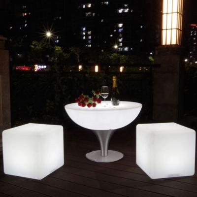 China Modern waterproof outdoor bar and lounge furniture rgb color changing plastic 3d led cube luminous dice glowing chair for sale