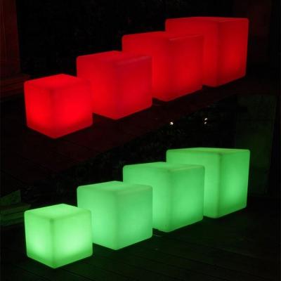 China 80cm Modern Outdoor Led Cube Led Furniture Seat And Table 30cm 40cm 50cm 60cm for sale