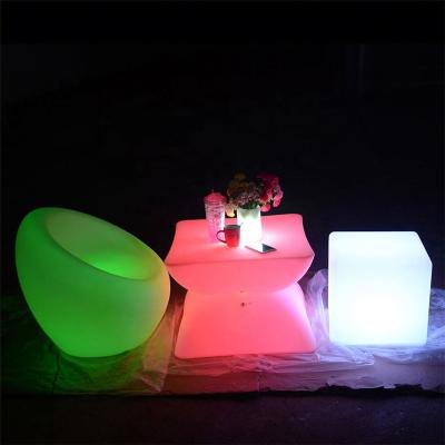 China Modern Battery Operated 3d Color Glowing Luminous Cube 16 Party Event Led Eco White Plastic Sitting Cube With Remote Control for sale