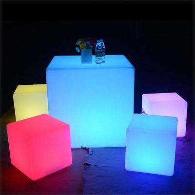 China Modern Waterproof Outdoor Event Lighted Cube Chair Partly Lighted Up Outdoor Furniture Led Cube Chair Speaker Lighting for sale