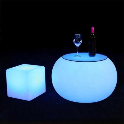 China Modern Optional Waterproof Cube Party Nightclub Color Stools Outdoor LED Chair Sets LED Light For Garden And Villa for sale