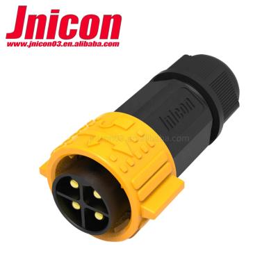 China Field installable M25 4pin male plug and female socket waterproof connector with dust cover for sale