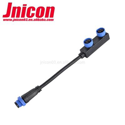 China Cable To Wire M15 2pin 3pin F Type Female Connector Pole Cable Splitter Y Connector For Road Lighting for sale