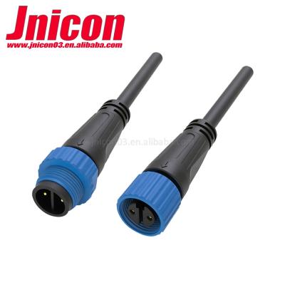 China Cable To Wire Waterproof Ip68 2pin 3pin Power Connector M15 Jnicon Cable Wire Male Female Connector for sale