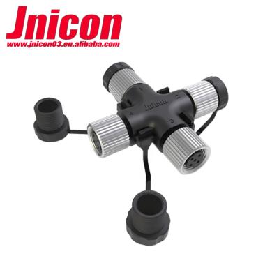 China Cable To Wire M12 Connector 4Way Waterproof IP68 With Dust Cap Connector for sale