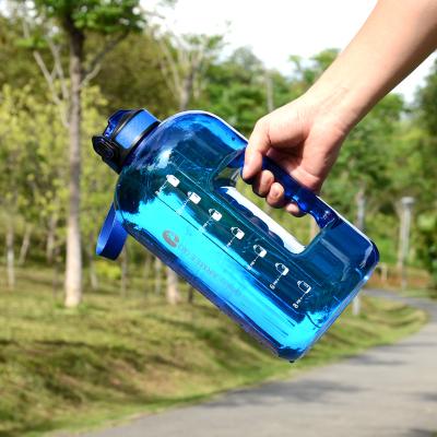 China Large 3 Liters Viable Fitness Of Sin BPA Para Beber Contenedor Gimnasio d'ARMEEGO Botella de Agua Motivacional (Azul) for sale