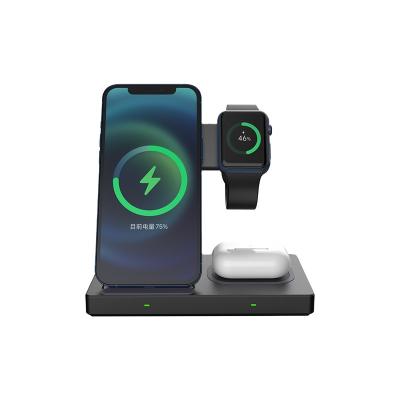 China Smart Watch 2022 Hot Selling 15W 3 in 1 Wireless Charger Fast Charging Earphone and Phone Watch for sale