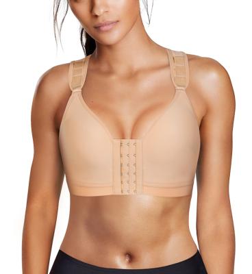 China Postsurgical Bra Front Closure Adjustable Straps Wirefree Racerback Front Closure Adjustable Wirefree Bra Support Breathable Women Sports Bras for sale