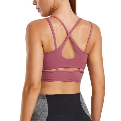 China Wholesale High Quality Breathable Back Cross Sports Bra Workout Fitness Yoga Backless Bra for sale