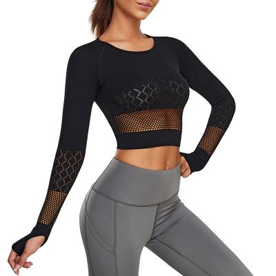 China New Design Breathable Gym Wear Long Sleeves Fitness Clothing Women Soft Comfortable Yoga Tops for sale