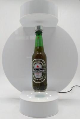 China CUSTOMIZE rotating led light magnetic floating levitate pop wine beer bottle adveritising racks for sale