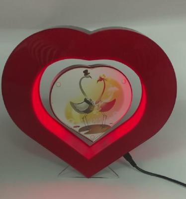 China led light red magnetic levitation photo frame display stand ,floating picture frame display racks for sale