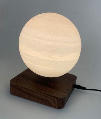 China new spining magnetic levitation floating bottom planet lamp 6inch for night light for sale