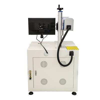 China Air Cooled Slit Desktop Portable Type 40w Fiber CO2 Laser Marking Machine For Carbon Wooded Glass for sale