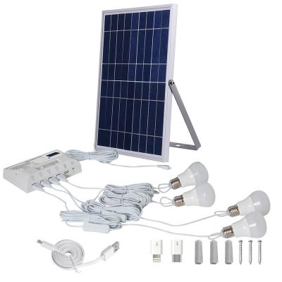 China Outdoor/Home Lighting Portable Solar Power System Solar System Home Solar Power Panel Light with Led Bulbs for Home Power for sale