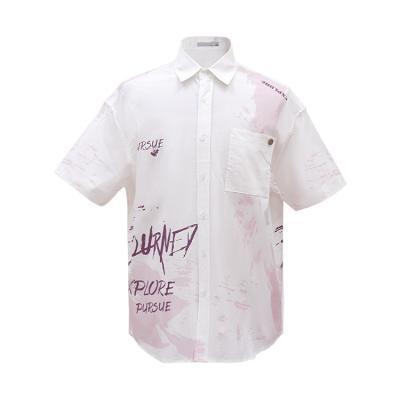 China Anti-Wrinkle Factory Supplier Custom Fancy Mens Hawaiian Island Printed Cotton Shirts for sale