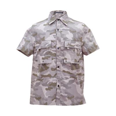 China New Men's Cotton Short Sleeve Polo Shirt Summer Loose Camouflage Short Sleeve Anti-wrinkle Washing Breathable Shirts for sale