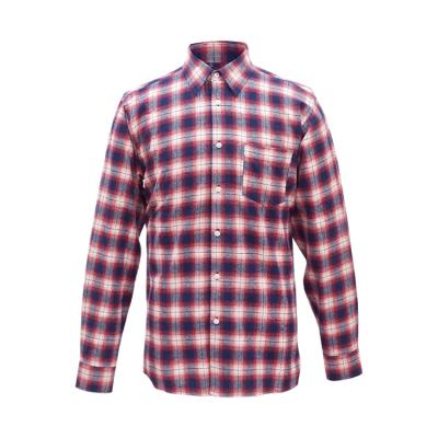 China Anti-Wrinkle Shirt Factory Custom Wholesale 100% Cotton Long Sleeve Plaid Shirt Men for sale