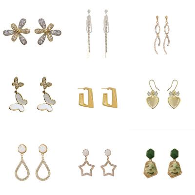 China 2022 Korea Dongdaemun Simple Female Silvery All-match Needle Earrings S925 New Summer New Fashionable Small Earrings Shorts for sale