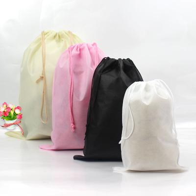 China Rope Handle Accept Logo Non Woven Drawstring Pocket Customized Shoes Packaging Bag Toys Storage Non Woven Drawstring Bag for sale