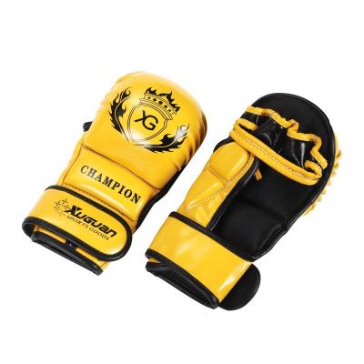 China Universal Cheap Boxing Glove OEM PU Leather Custom Kids Forming Lace Up Best Muttahida Majlis-e-Amal Boxing Trainer Gloves for sale