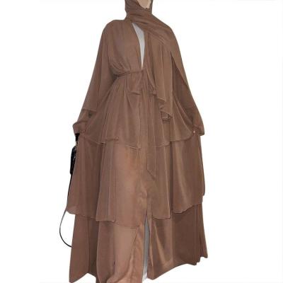 China Polyester Women Abaaya Dress Traditional Eid Solid Color Modest Khimar Hijab Abaya Muslim Clothing for sale