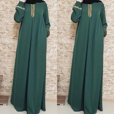 China Muslim Women's Clothing Eid Solid Color Modest Khimar Hijab Abaya Polyester Prayer Woman Dress for sale