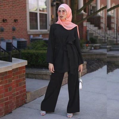 China Sustainable Top And Pants Set Women Turkish Islamic Clothing Muslim Casual Set Arab Ladies Casual Abaya Set Traditional Muslim Clothing for sale