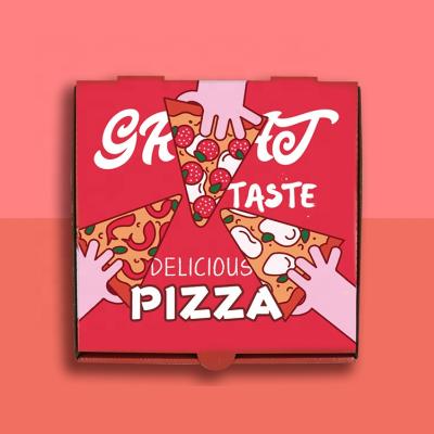 China Recycled Materials Customized Design Size Food Grade Cardboard Favor Price Pizza Box Personalized Color Printed Pizza Box for sale