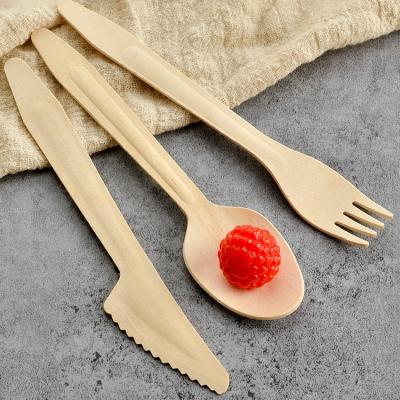 China Disposable Wooden Tableware/Spoon/Fork/Cake Disposable Utensils Wedding Party Knife for sale