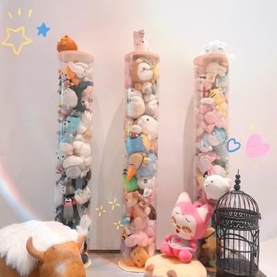 China Storage Box Aseptic Plush Toy Doll Plush Barrel Doll Memory Tube Transparent Finishing Box for sale