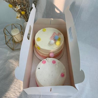 China Handmade Portable Disposable Packaging Mousse Cake Box Nougat Packaging Cake Box for sale