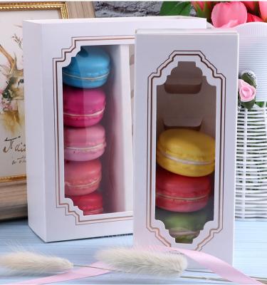 China Disposable High Quality Custom Luxury Gift Sweet Cake With Clear Window Macarone Box for sale