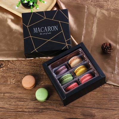 China Food Grade Disposable Wholesale Custom Gift Box Dessert Packing Box Macarone Packing Box for sale