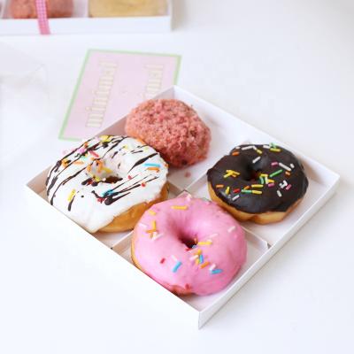 China High Quality Recyclable Donut Box With Transparent Plastic Window Dessert Donut Packaging Box for sale