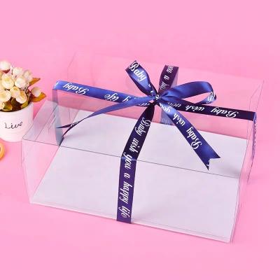 China Recyclable Transparent Digital Rectangular Cake Box Birthday Gift Transparent Cake Box for sale