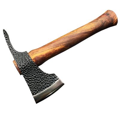 China Outdoor Portable Handmade Forged Wooden Pickaxe Ax Hatchet With Sheath Camping Tools Hunting Household Practical Universal Axes for sale