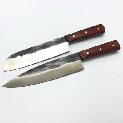 China Viable Santoku Knife Japanese Style Professional Kitchen Knives Handmade Forged Vegetable Meat Slicing High Carbon Kitchen Knife for sale