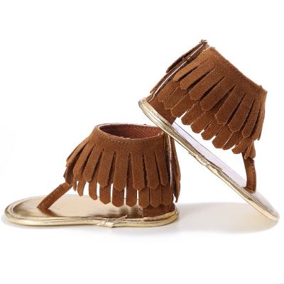 China New Babies Summer Soft Leather Shoes Tassel Baby Sandals Baby Leather Shoes for sale